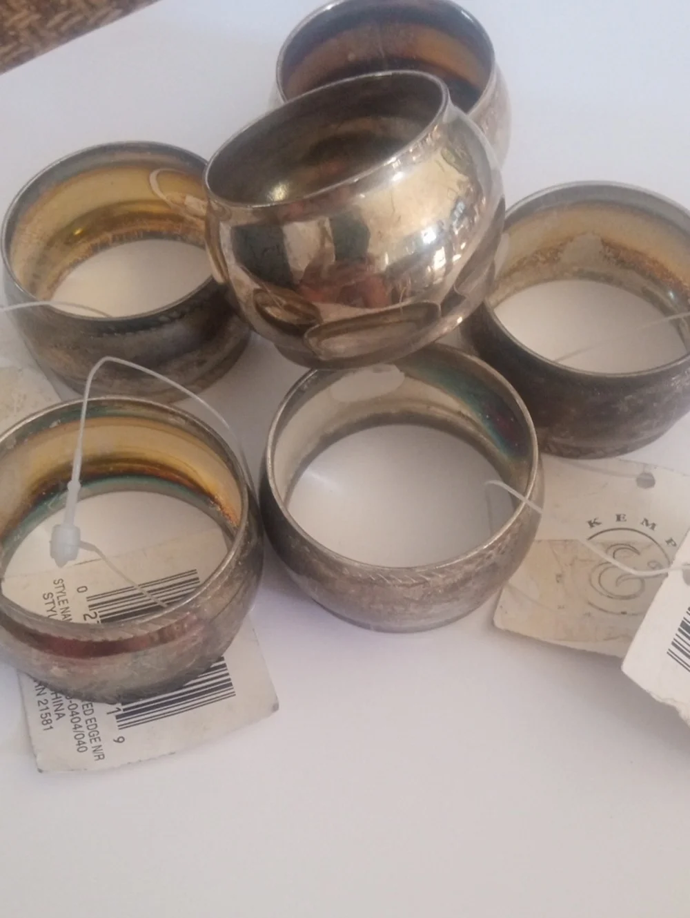 Kemp & Beatley Brass toned Vintage Napkin Rings